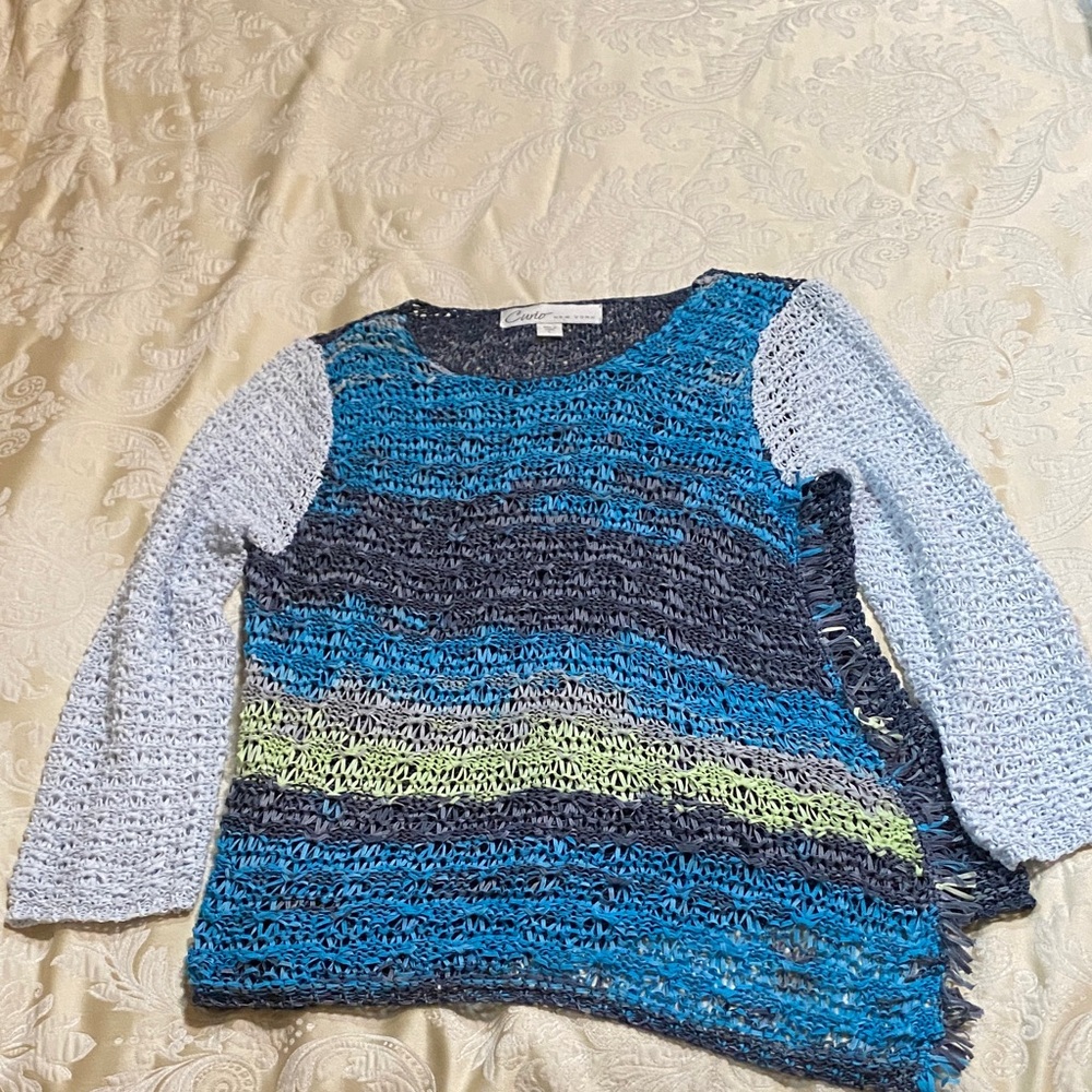 NWOT Curio Multicolor Ribbon Knit Women's Sweater